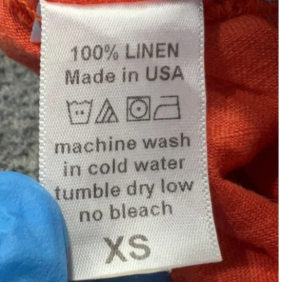 Black Crane Sleeveless High Low Maxi Dress Flax Linen Orange Paprika XS - Picture 8 of 12